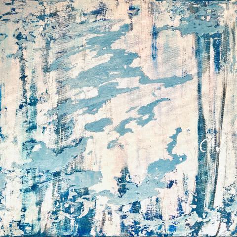 A photograph of an abstract acrylic painting