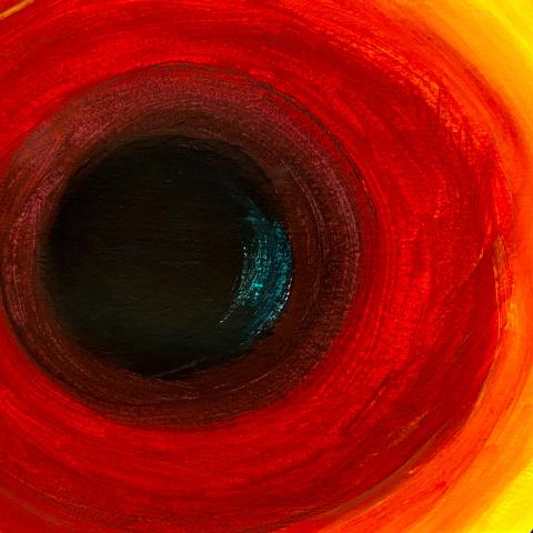 A photograph of an abstract acrylic painting