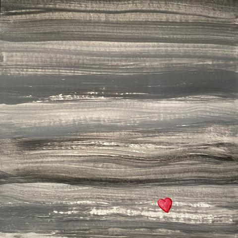 A photograph of an abstract acrylic painting